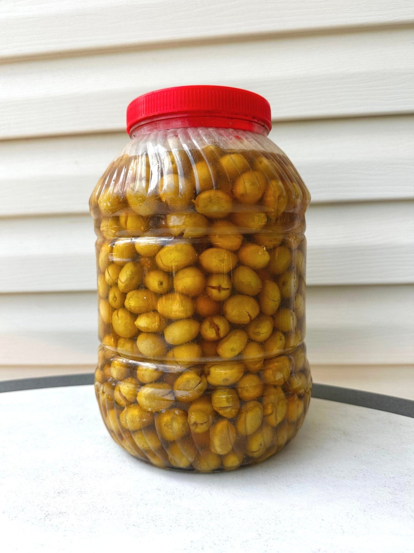 Elde Kırılmış Doğal Yeşil Zeytin (3kg / 5lt Kavanoz) - Akdeniz Marketim